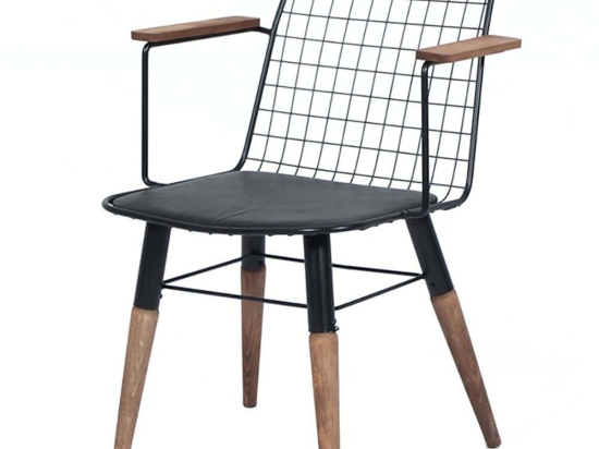 Πολυθρόνα Trend 783-0016 56x52x81cm Black Ξύλο,Μέταλλο