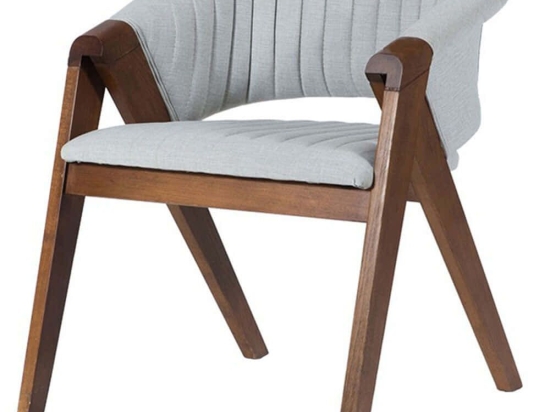 Πολυθρόνα Volk Plus 783-1515 60x65x75cm Walnut-Grey Ξύλο,Ύφασμα