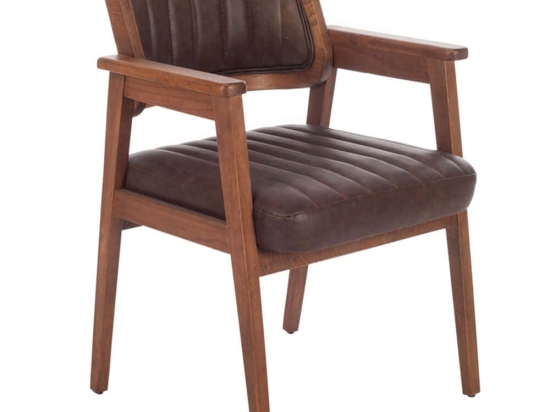Πολυθρόνα Lazio 783-1500-A 60x60x83cm Walnut-Brown Ξύλο,Τεχνόδερμα