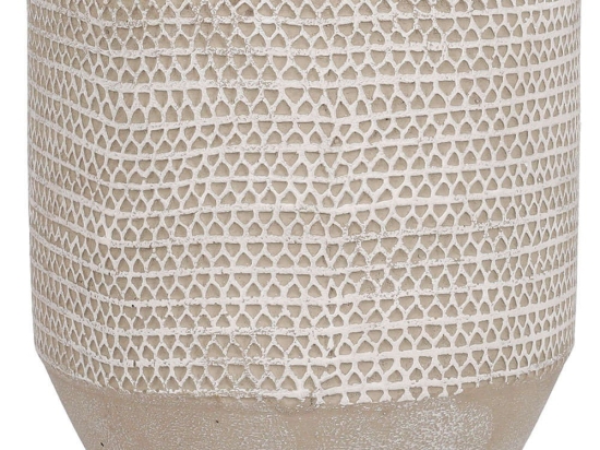 Κασπώ Τερακότα 1260-8 17x17x15,5cm Beige-White Supergreens Κεραμικό