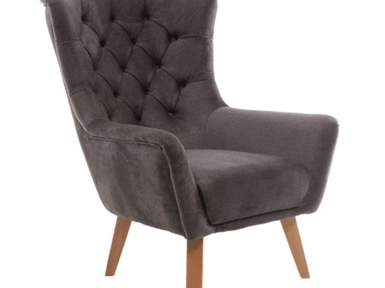 Πολυθρόνα Μπερζέρα Zumrut 783-7188 80x90x100cm Dark Grey Artekko