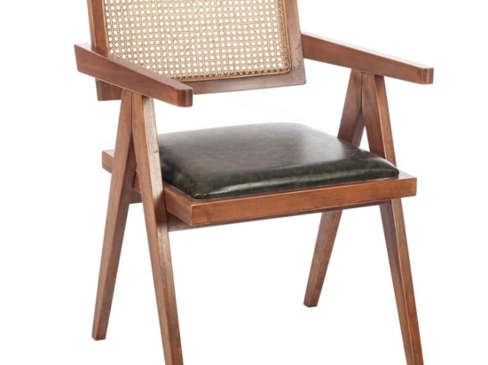 Πολυθρόνα Suva Rattan 783-1504-C 52x55x80cm Brown-Green Ξύλο,Τεχνόδερμα