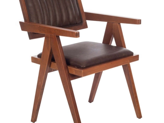 Πολυθρόνα Suva 783-1504-B 52x55x80cm Walnut-Brown Ξύλο,Τεχνόδερμα