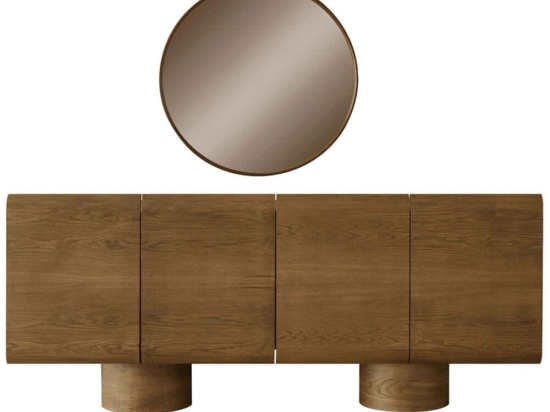 Μπουφές Με Καθρέπτη Asos 783-6500 200x45x87/81x81cm Brown Mdf