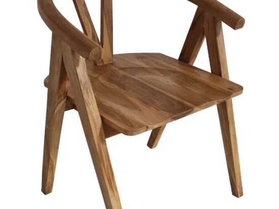 Πολυθρόνα Munggur 730-3214 55x50x72cm Natural Ξύλο