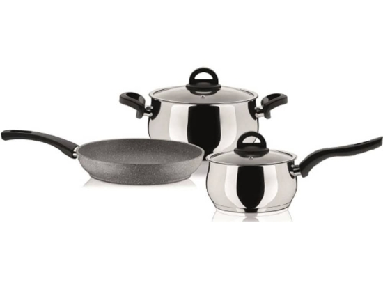 Σετ Μαγειρικών Σκευών 3Τμχ Mix Cook 015700301 Inox Pyramis Ανοξείδωτο Ατσάλι