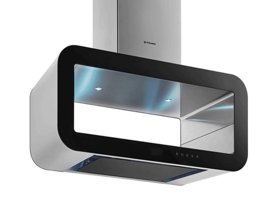 Απορροφητήρας Νησίδα Corso Elegant 065021701 90cm Inox-Black Pyramis Ατσάλι,Γυαλί
