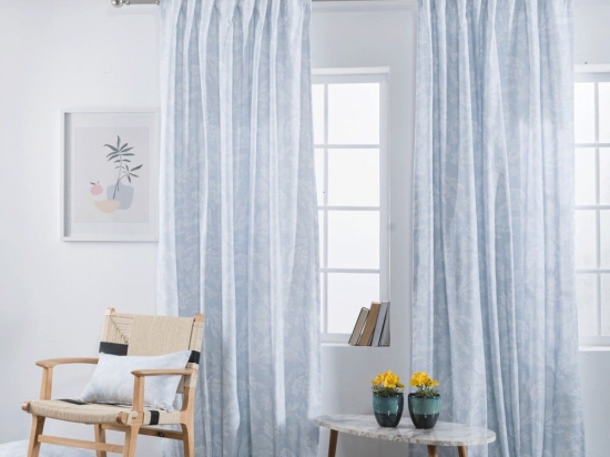 Κουρτίνα Cayo Blue Teoran 140x275 Βαμβάκι-Πολυέστερ