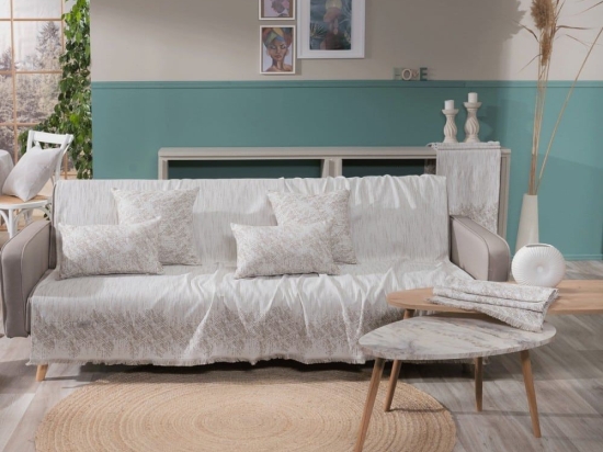 Ριχτάρι Felicia 02 Beige Teoran Πολυθρόνα 180x150cm Βαμβάκι-Πολυέστερ