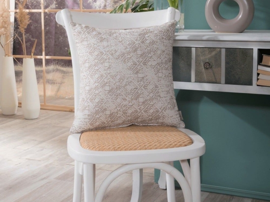 Μαξιλαροθήκη Διακοσμητική Felicia 02 Beige Teoran 43X43 Βαμβάκι-Πολυέστερ