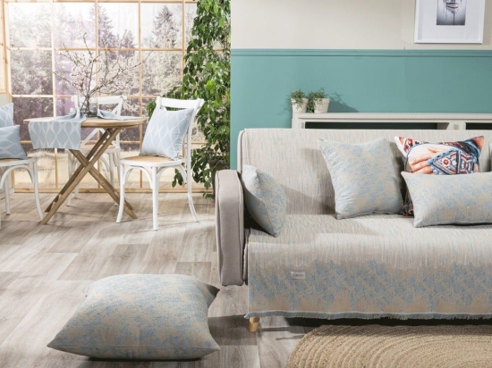 Ριχτάρι Felicia 05 Blue Teoran Διθέσιο 180x250cm Βαμβάκι-Πολυέστερ