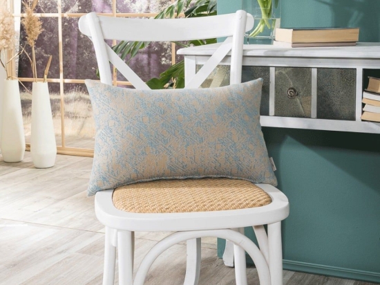 Μαξιλαροθήκη Διακοσμητική Felicia 05 Blue Teoran 30X50 Βαμβάκι-Πολυέστερ