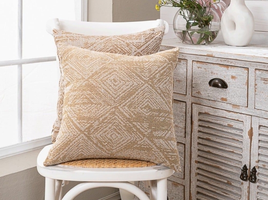 Μαξιλαροθήκη Διακοσμητική Izola 14 Honey Teoran 43X43 Βαμβάκι-Πολυέστερ