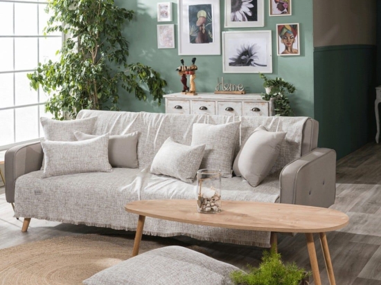 Ριχτάρι Milazzo 02 Beige Teoran Τριθέσιο 180x300cm Βαμβάκι-Πολυέστερ