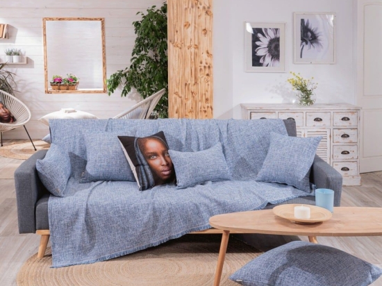 Ριχτάρι Milazzo 05 Blue Teoran Διθέσιο 180x250cm Βαμβάκι-Πολυέστερ