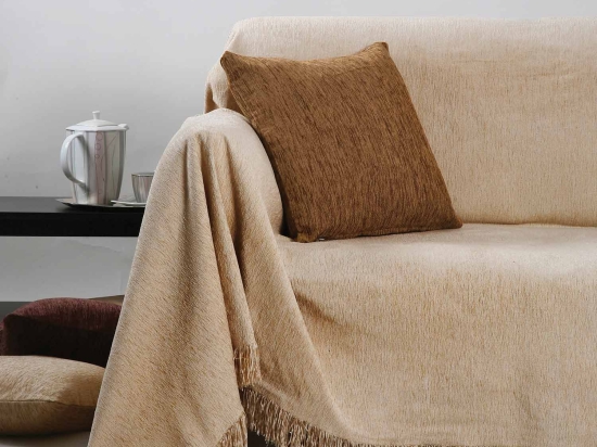 Ριχτάρι Ζακάρ Σενίλ 1300 Sand Anna Riska Πολυθρόνα 180x150cm 100% Βαμβάκι