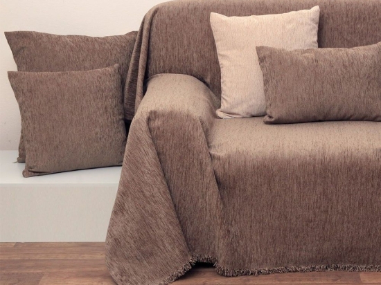 Ριχτάρι Ζακάρ Σενίλ 1300 Greige Anna Riska Πολυθρόνα 180x150cm Chenille