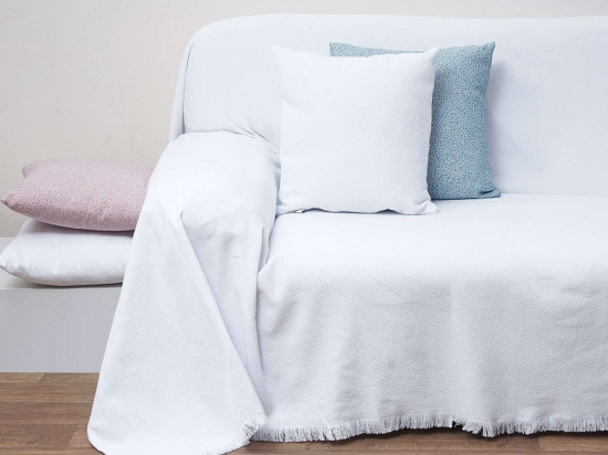 Ριχτάρι Ζακάρ Des. 1554 White Anna Riska Τετραθέσιο 180x320cm 100% Βαμβάκι