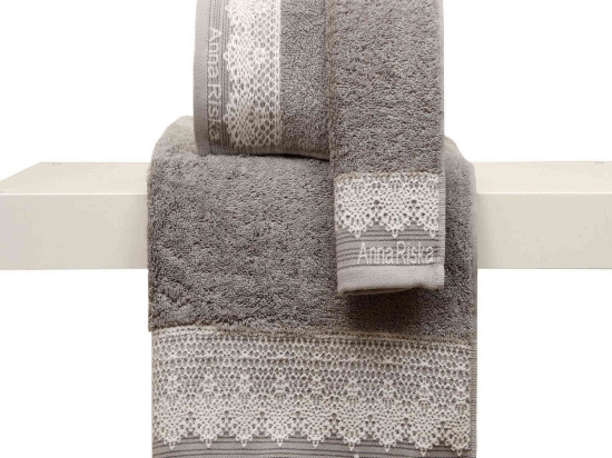 Πετσέτα Des. Karla 4.Grey Anna Riska Σώματος 70x140cm 100% Βαμβάκι