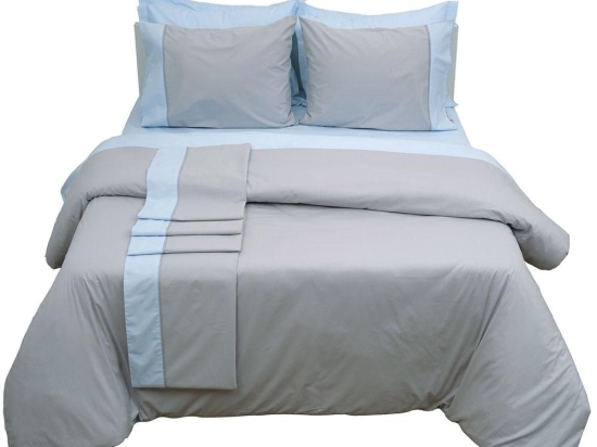 Κουβερλί Δύο Όψεων Supreme Collection Grey-Ciel Viopros Υπέρδιπλo 220x240cm 100% Βαμβάκι