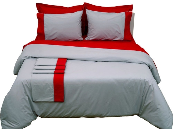 Πάπλωμα Δύο Όψεων Supreme Collection Grey-Red Viopros Μονό 160x240cm 100% Βαμβάκι