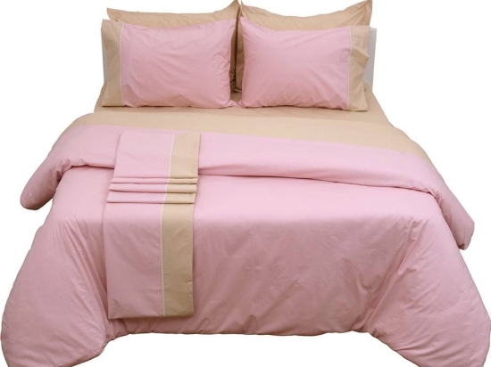 Πάπλωμα Δύο Όψεων Supreme Collection Pink-Beige Viopros Υπέρδιπλo 220x240cm 100% Βαμβάκι