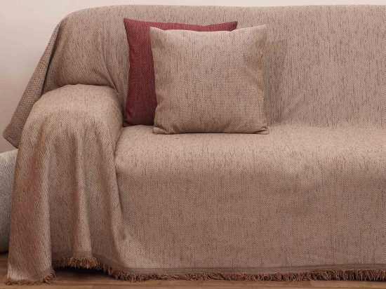 Ριχτάρι 2100 Μπέζ Viopros Τριθέσιο 180x280cm Chenille