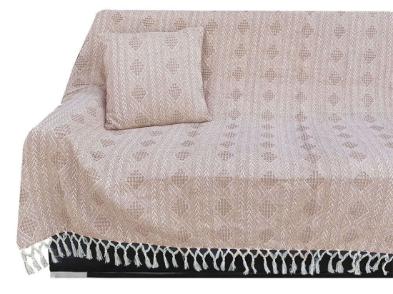 Ριχτάρι - Κουβέρτα Καναπέ Ζακάρ Σχ. 3040 Beige Viopros Διθέσιο 170x240cm 100% Βαμβάκι