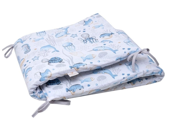 Πάντα Κούνιας Βυθός White-Blue Viopros 40x165cm 100% Βαμβάκι