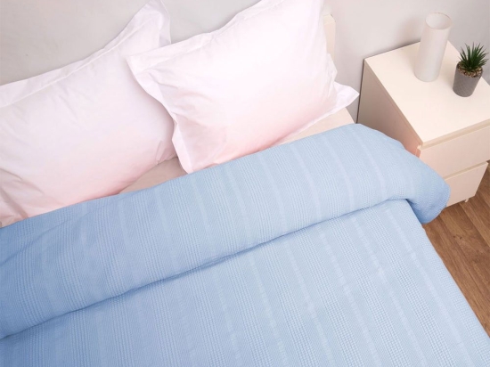 Κουβέρτα Πικέ Αλέξα Blue Viopros Μονό 160x240cm 100% Βαμβάκι