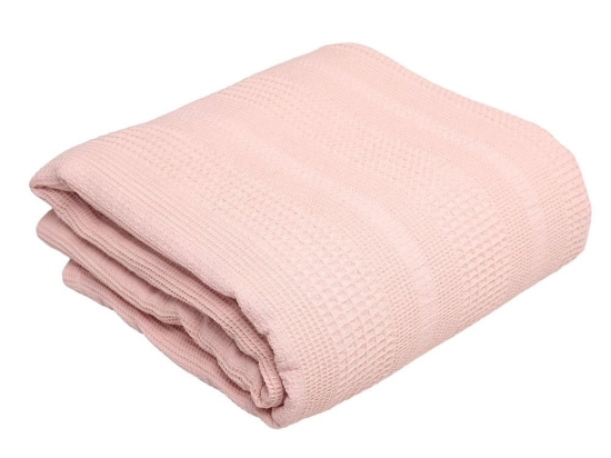 Κουβέρτα Πικέ Αλέξα Blush Pink Viopros Υπέρδιπλo 220x240cm 100% Βαμβάκι