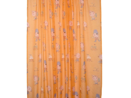 Κουρτίνα Παιδική Κουρσάροι Με Τρέσα Orange Viopros 140X270cm 140x270cm Πολυέστερ