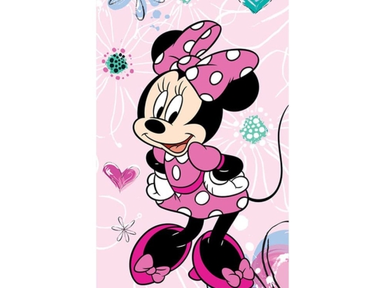 Πετσέτα Παιδική Βελουτέ Minnie 02 Pink Viopros Σώματος 70x140cm 100% Βαμβάκι