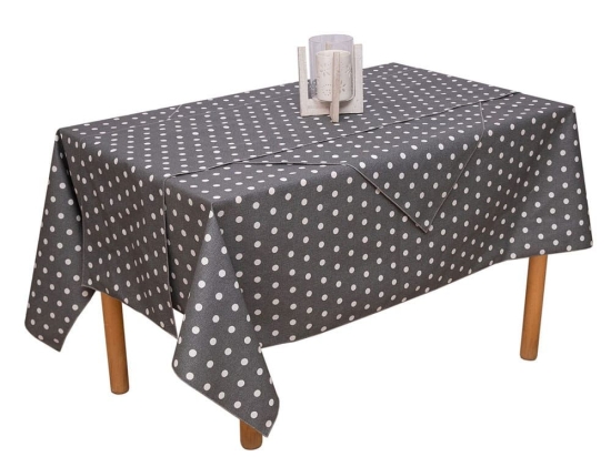 Τραπεζομάντηλο Αλέκιαστο Βίκυ Anthracite Viopros 160X200 Βαμβάκι-Πολυέστερ
