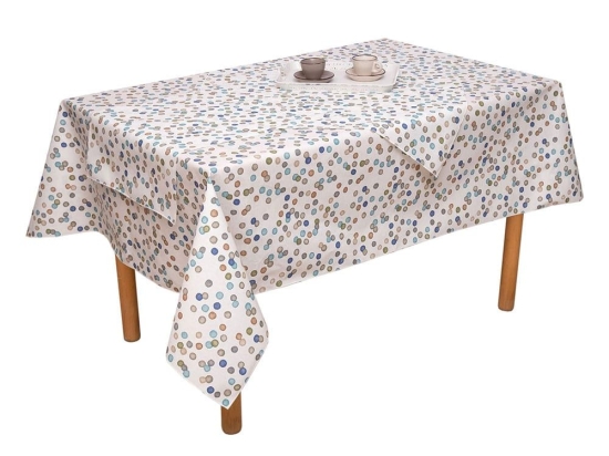 Τραπεζομάντηλο Αλέκιαστο Ράνια Blue Viopros 140X220 Βαμβάκι-Πολυέστερ