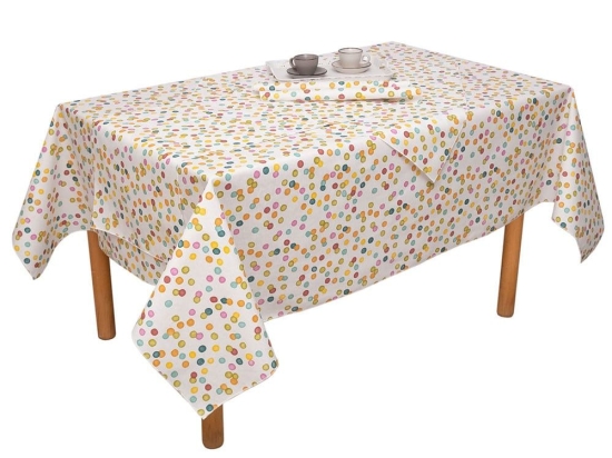 Τραπεζομάντηλο Αλέκιαστο Ράνια Multi Viopros 140X220 Βαμβάκι-Πολυέστερ