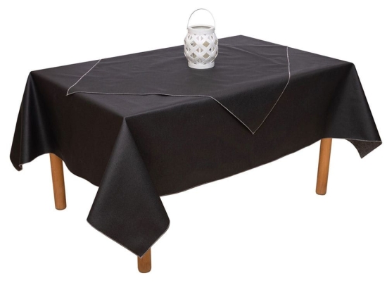 Τραπεζομάντηλο Αλέκιαστο Ντιάνα Black Viopros 140X180 Βαμβάκι-Πολυέστερ