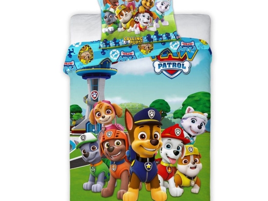 Παπλωματοθήκη Βρεφική Διπλής Όψης Paw Patrol 60 (Σετ 2τμχ) Blue Viopros 100x135cm 100% Βαμβάκι
