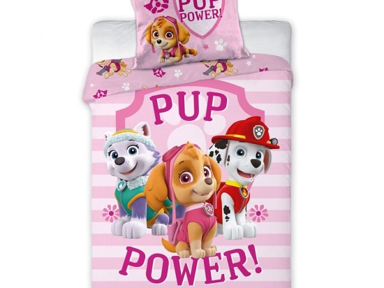 Παπλωματοθήκη Βρεφική Διπλής Όψης Paw Patrol 61 (Σετ 2τμχ) Pink Viopros 100x135cm 100% Βαμβάκι