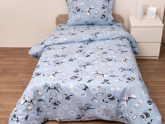 Πάπλωμα Βρεφικό Γκέιμερ Blue Viopros 120x160cm 100% Βαμβάκι