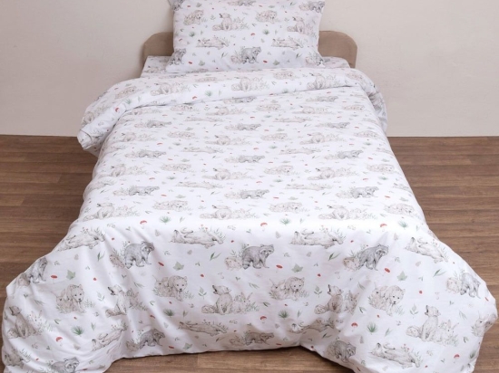 Κουβερλί Βρεφικό Γουλφ White Viopros 120x160cm 100% Βαμβάκι