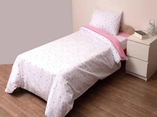 Σεντόνια Παιδικά Ίκαρος (Σετ 3τμχ) Pink Viopros Μονό 160x265cm 100% Βαμβάκι