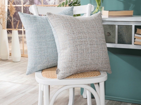 Μαξιλάρι Διακοσμητικό (Με Γέμιση) Noto 05 Blue Teoran 43X43 Βαμβάκι-Πολυέστερ