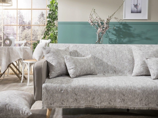 Ριχτάρι Anzio 03 Greige Teoran Διθέσιο 180x250cm Βαμβάκι-Πολυέστερ