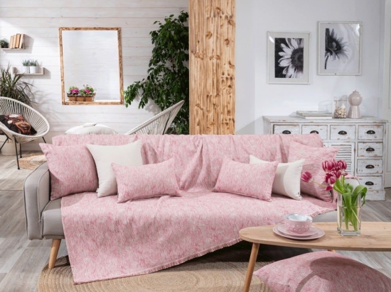 Ριχτάρι Anzio 06 Pink Teoran Πολυθρόνα 180x150cm Βαμβάκι-Πολυέστερ
