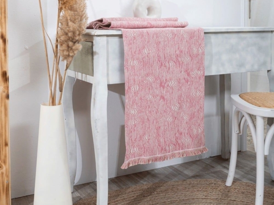 Τραβέρσα Anzio 06 Pink Teoran 45X180 Βαμβάκι-Πολυέστερ