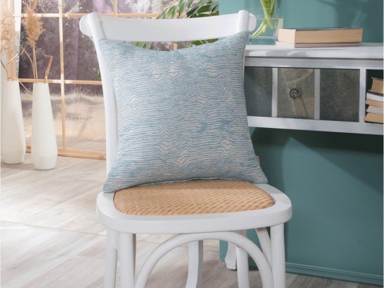 Μαξιλαροθήκη Διακοσμητική Anzio 08 Blue Teoran 43X43 Βαμβάκι-Πολυέστερ
