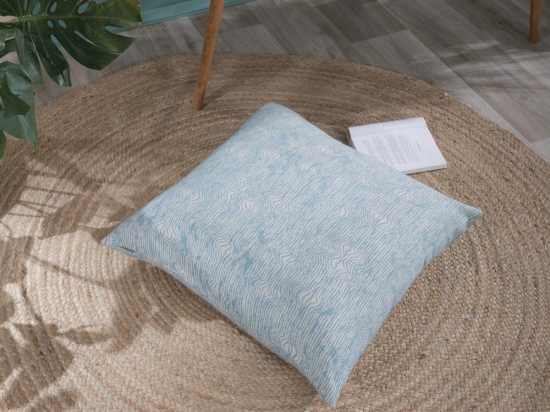 Μαξιλαροθήκη Διακοσμητική Δαπέδου Anzio 08 Blue Teoran 65Χ65 Βαμβάκι-Πολυέστερ