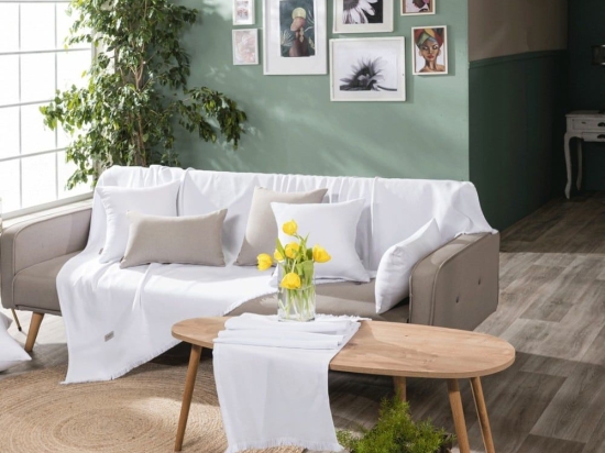 Ριχτάρι Ostia 00 White Teoran Πολυθρόνα 180x150cm Βαμβάκι-Πολυέστερ