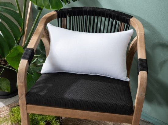 Μαξιλάρι Διακοσμητικό (Με Γέμιση) Ostia 00 White Teoran 30X50 Βαμβάκι-Πολυέστερ